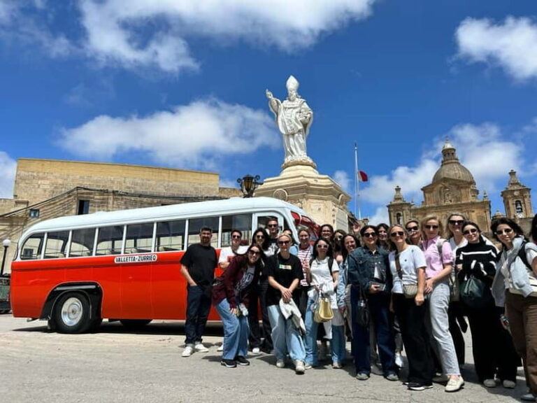 Malta: 5 hr Vintage Bus Tour - Mdina & Blue Grotto inc. food - The Itinerary in Detail
